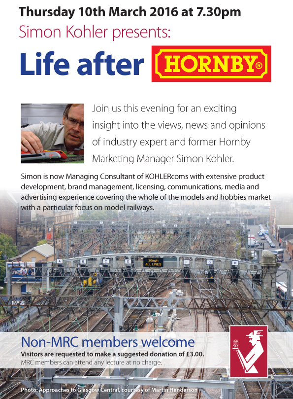 Mar 16 Life after Hornby.Simon Kohler