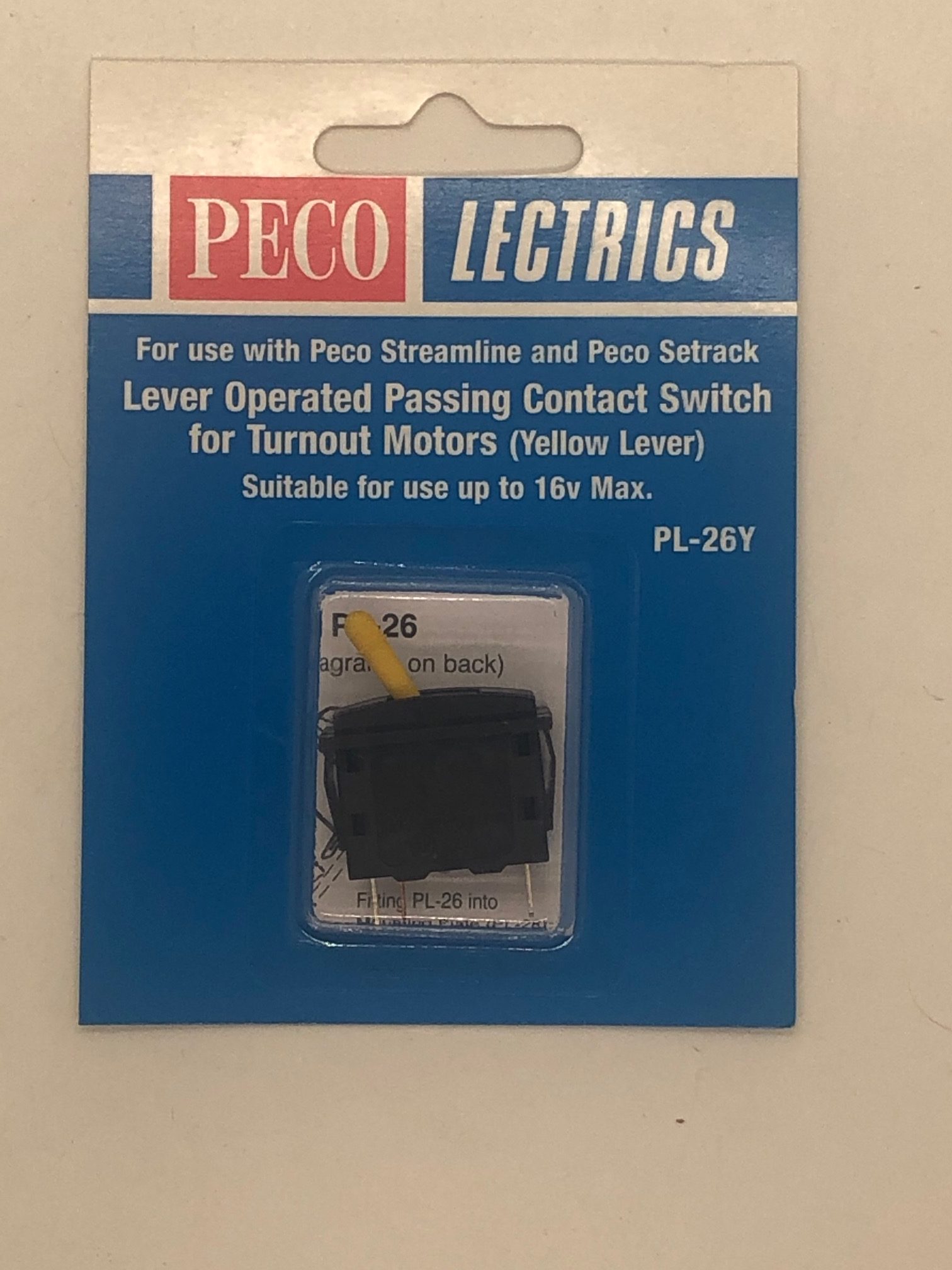 Yellow passing contact switch Peco PL-26Y 