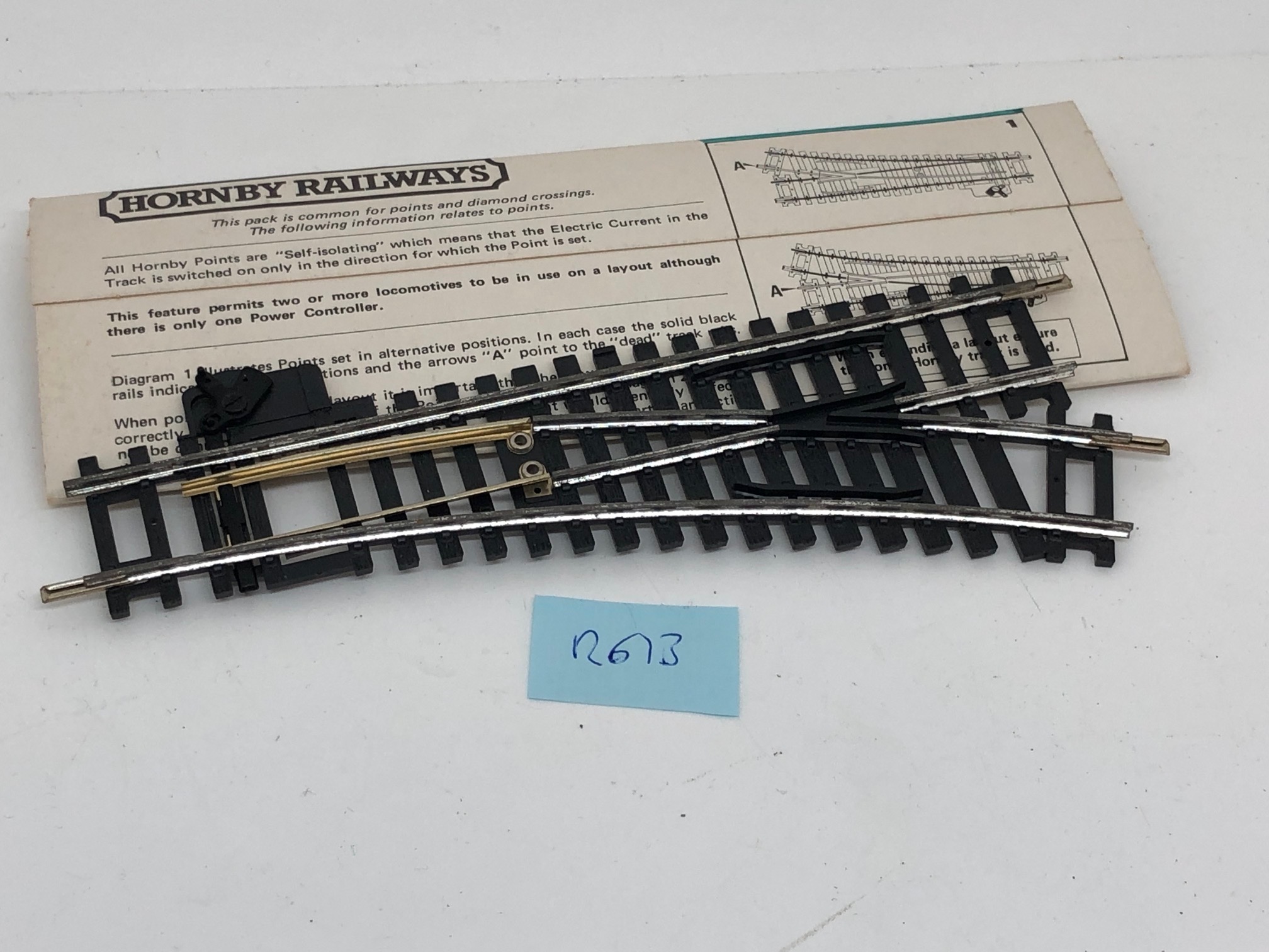 Hornby OO R613 right hand point in original packaging
